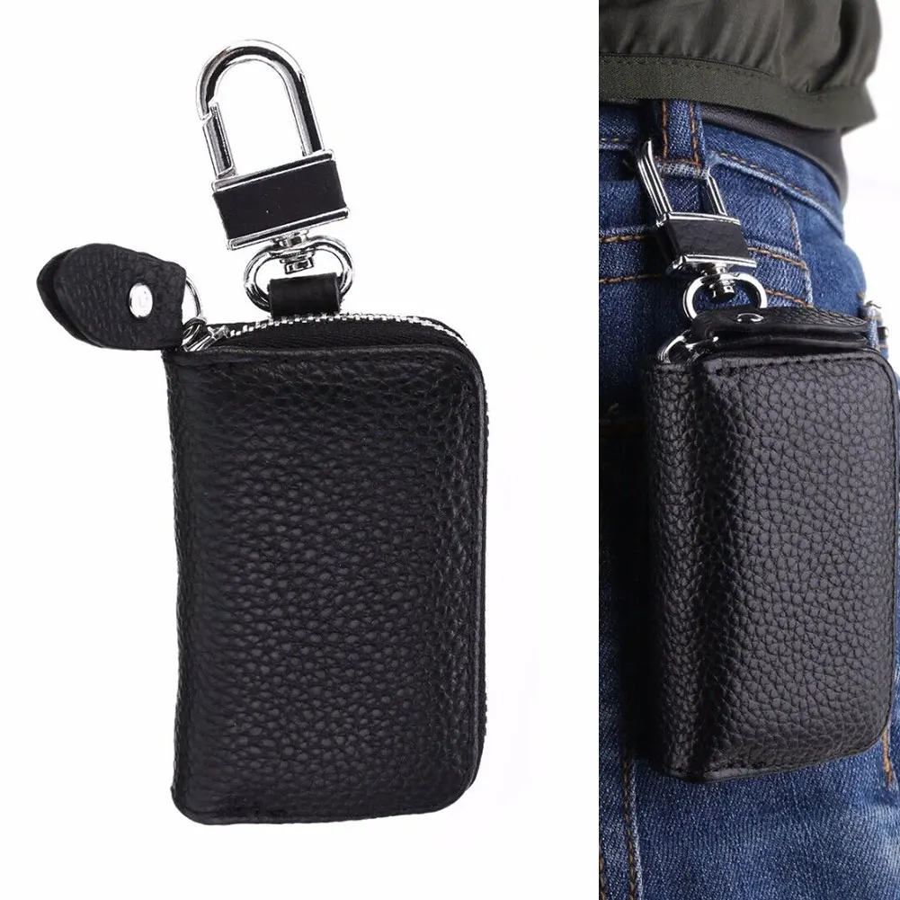 

Universal Car PU Leather Key Case Fob Protection Cover Case Remote Control Holder Keychain Bag Keychain Organizer Auto Accessori