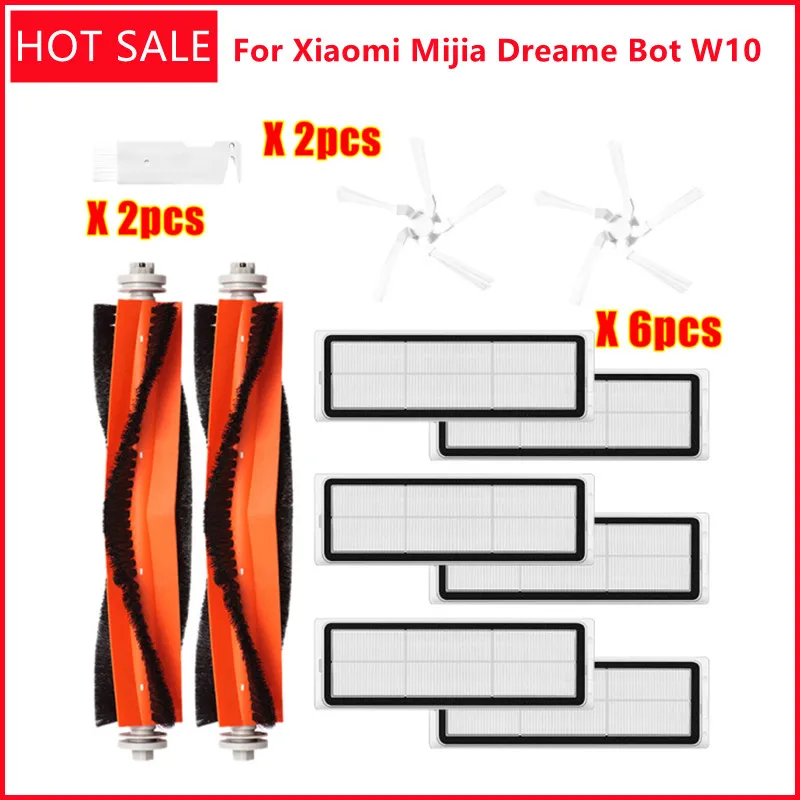 

Vacuum Cleaner Accessories Main Side Brush For Xiaomi Mijia Dreame Bot W10 HEPA Filter Mop Cloth Spar Parts Cleaning Replacement