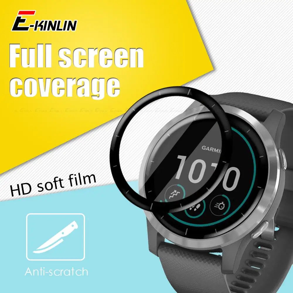 

Screen Protector For Garmin Watch Venu Sq Vivoactive 4 4S 3 Music Blue 99D Full Glue Curved Soft Film ( Not Tempered Glass )