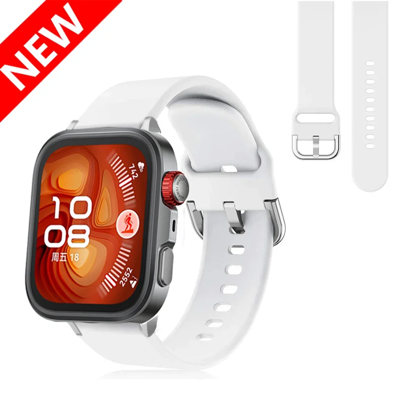 Фото Спортивный ремешок для часов Huawei Watch FIT 4 pro, умный ремешок для наручных часов, металлическая пряжка, силиконовый браслет, часы HUAWEI, подходят для часов 4, 3, аксессуары №1