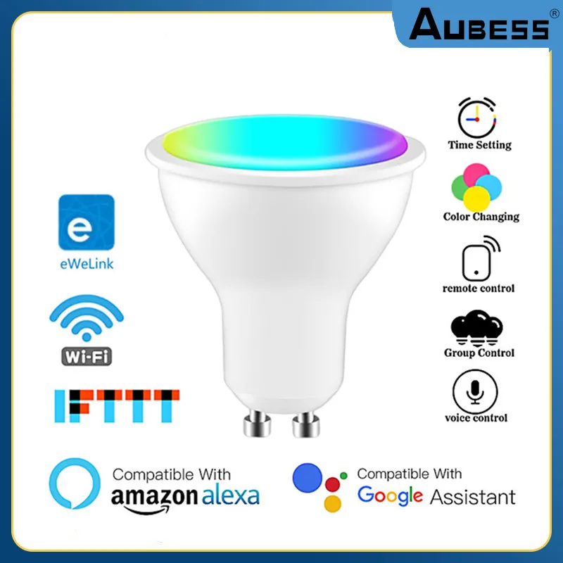 

Умная Светодиодная лампа с поддержкой Wi-Fi, RGB + CCT, GU10
