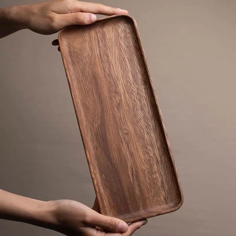 

Acacia Wood Coffee Tray Rectangular Food CupTrays Decorative Wood Tray Dessert Candy Bamboo Tray Gongfu Tea Tray