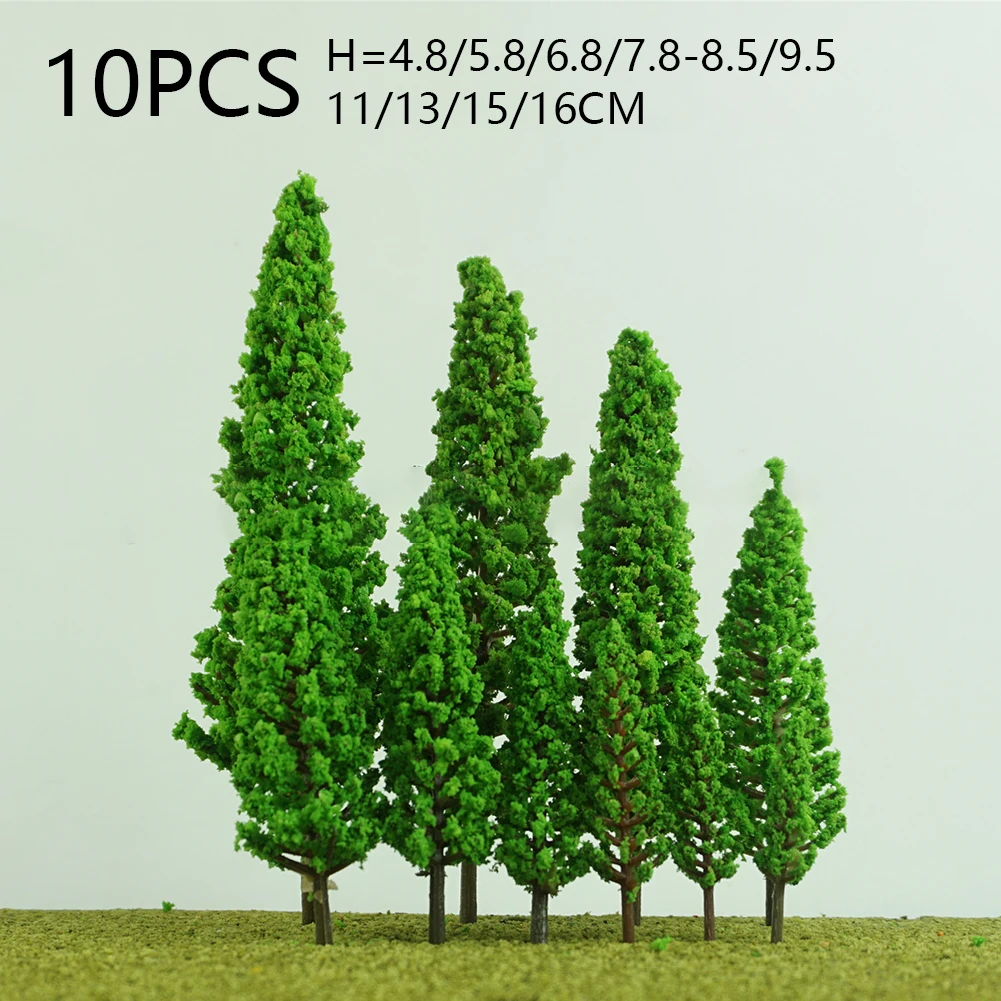 

10pcs Pine Model Trees Train Railroad Layout Diorama Wargame Park Building Landscape Scenery Miniature Tree Decoration