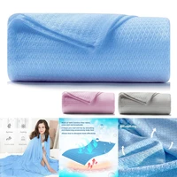 lightweight bamboo fiber summer cooling blanket solid soft breathable quilt sofa nap air conditional cool blankets bedspread