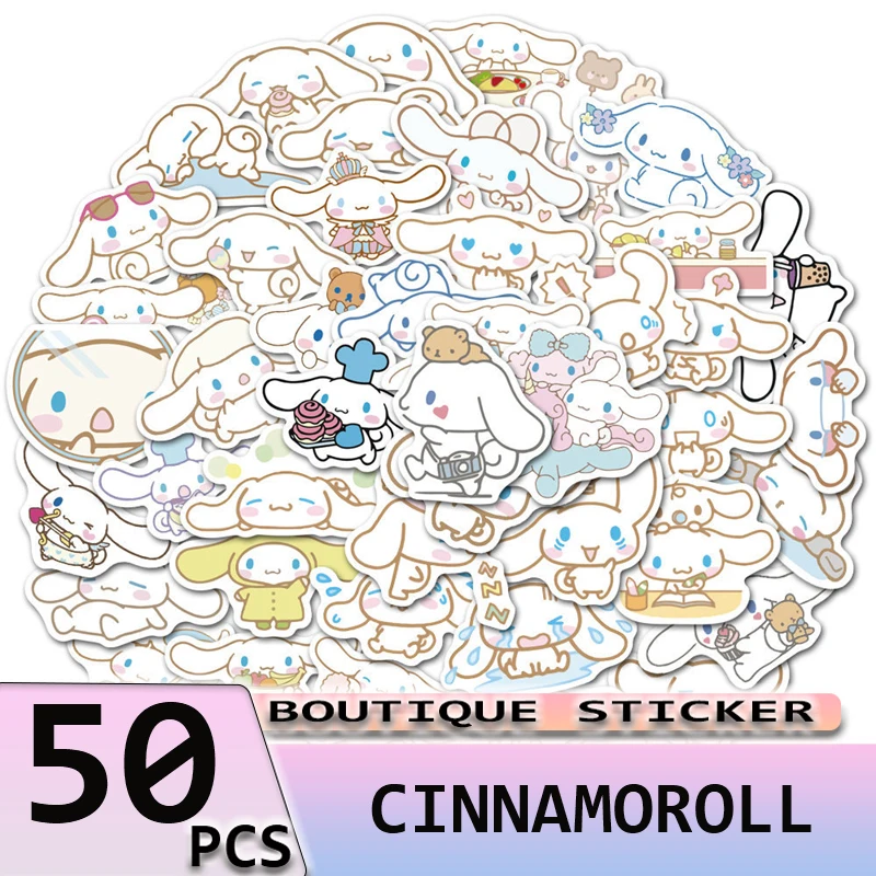 50 шт. водостойкие наклейки Kuromi Hello Kitty Mymelody Cinnamoroll для ноутбука |