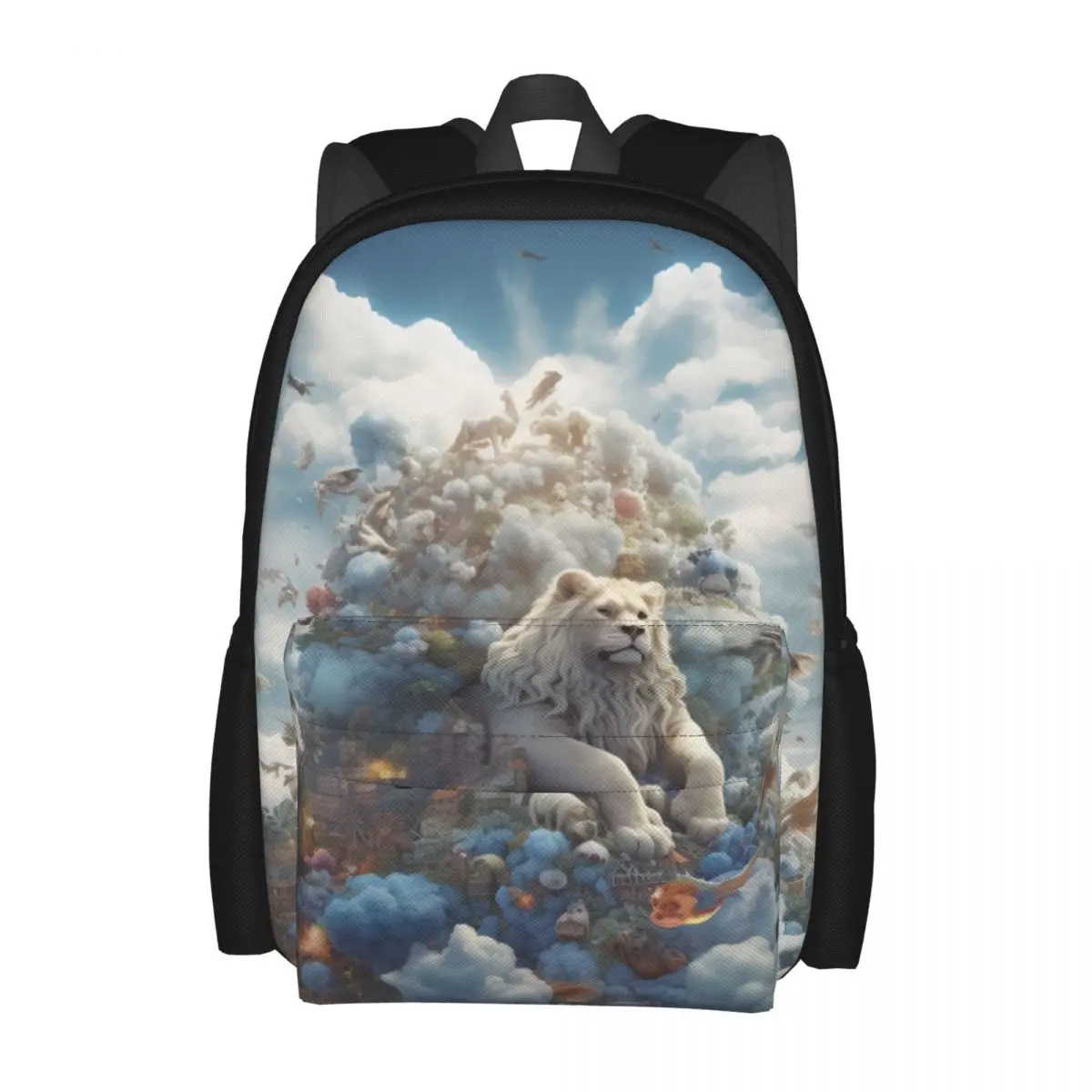 

Lion Backpack Stunning 3D Animal Boy Polyester Outdoor Style Backpacks Breathable Streetwear High School Bags Rucksack