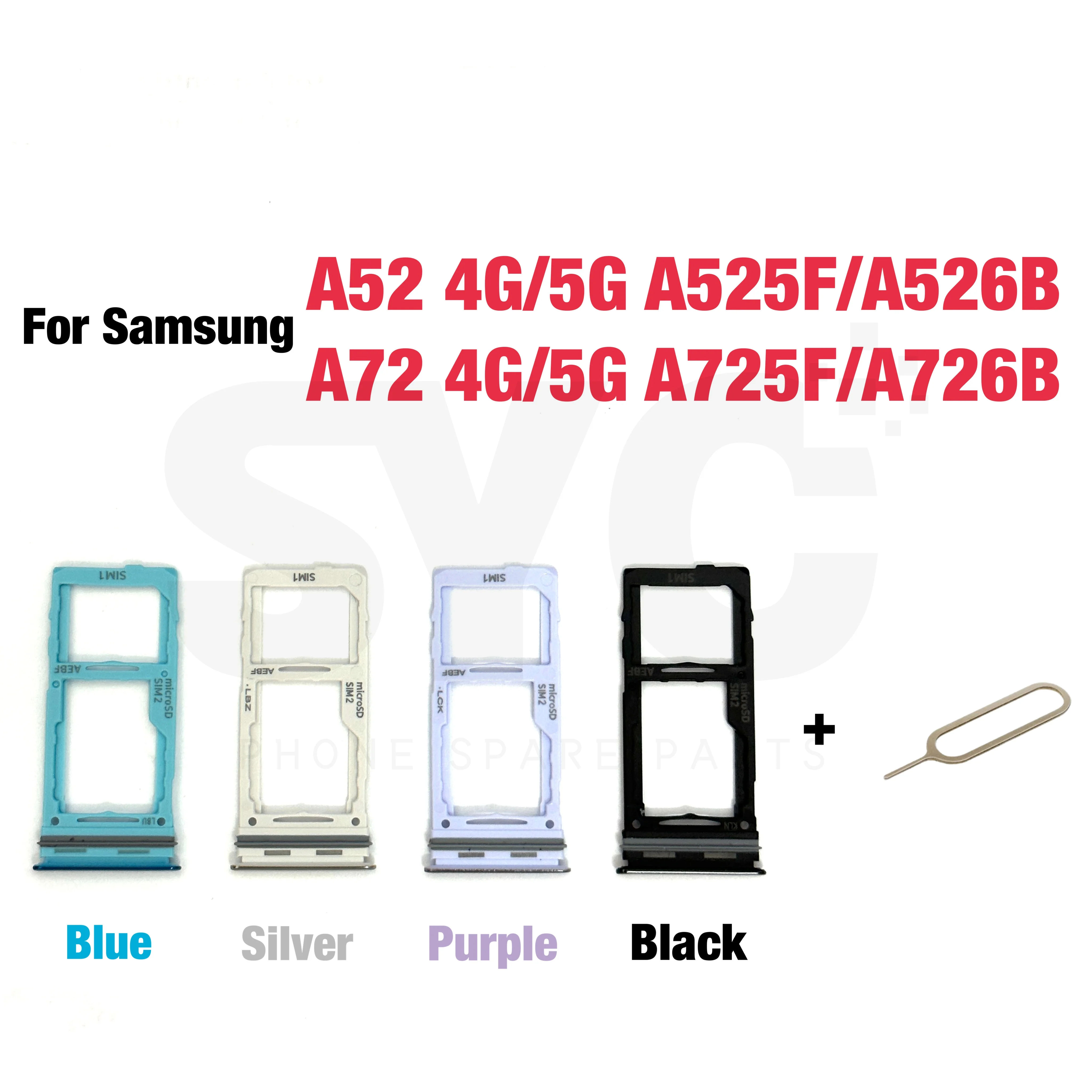 Лоток для Sim-карты телефона SD Samsung Galaxy A52 A72 4G 5G A525 A526 A725 A726 Новый адаптер SIM-карты