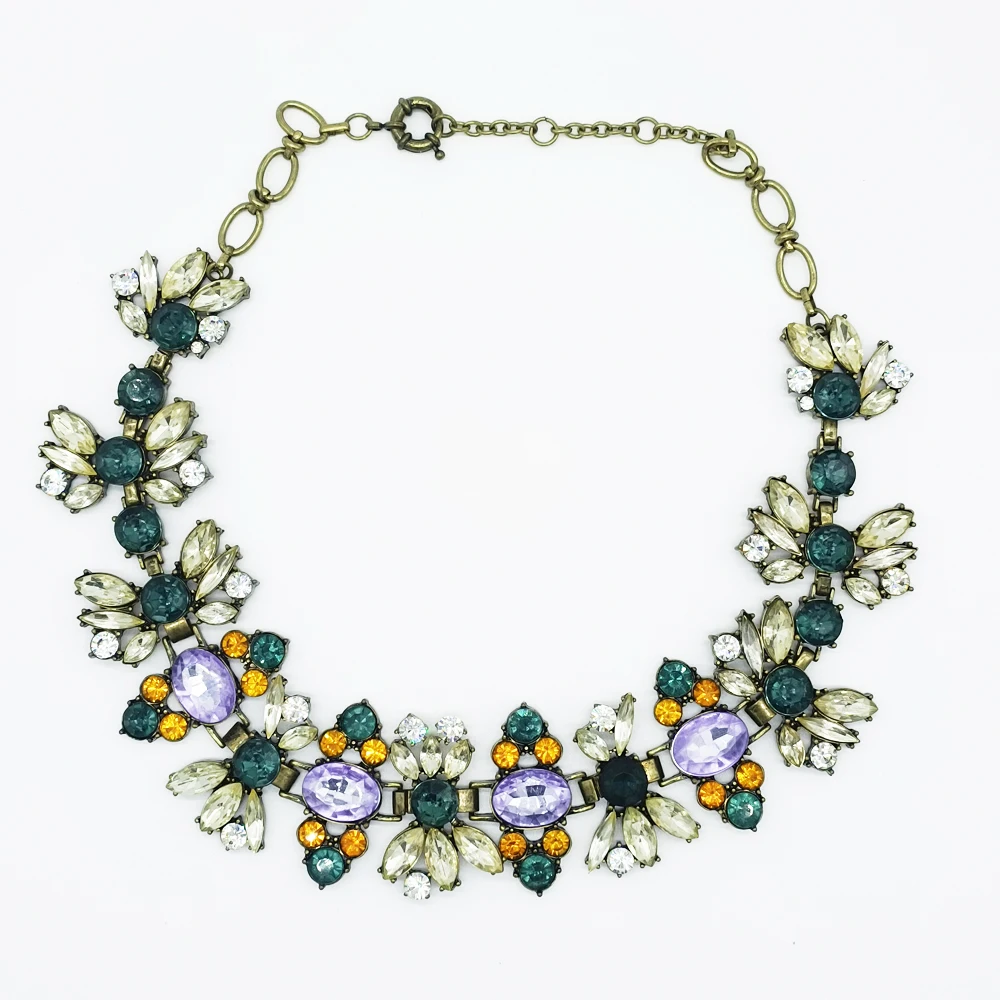 

Top Quality Crystal Flower Chocker Necklace For Women Coquette Jewelry Collares Para Mujer Free Shipping