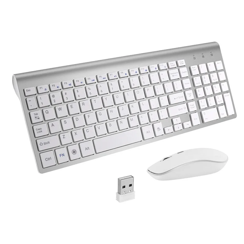 

SeenDa 2.4G Wireless Silent Keyboard and Mouse Mini Multimedia Full-size Keyboard Mouse Combo Set For Notebook Laptop Desktop PC