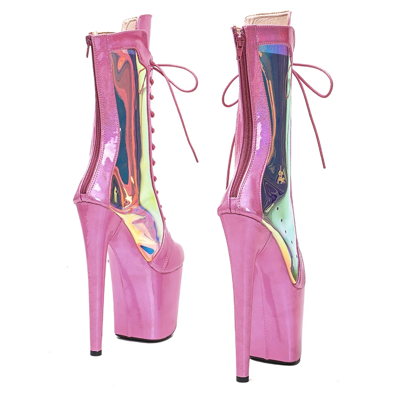 Leecabe 20CM/8Inch   PU fashion  Sexy  High Heels Pole Dance boot