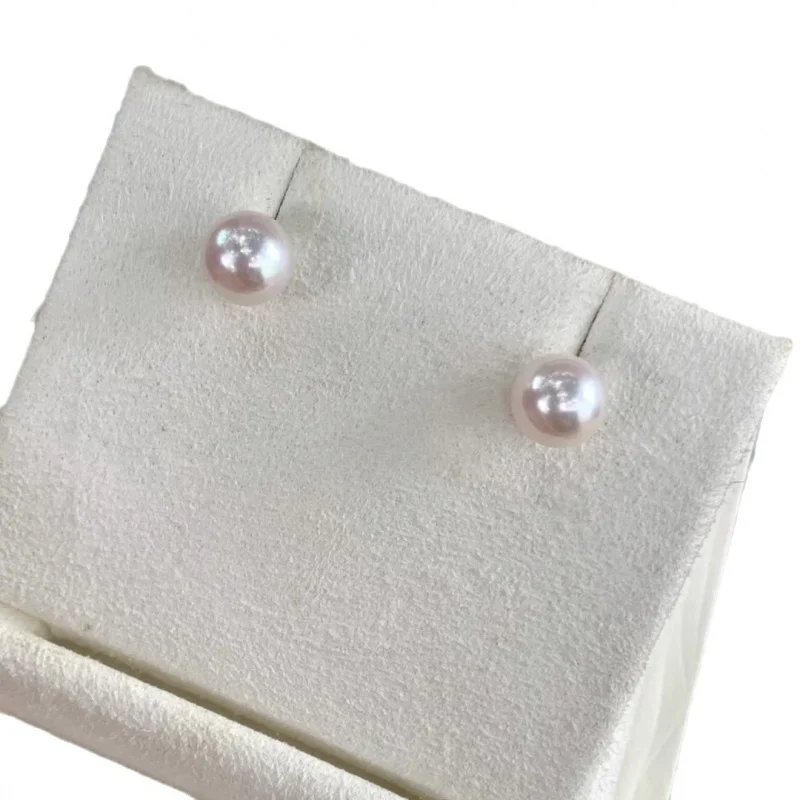 Классические серьги Akoya из 18-каратного золота с натуральным морским жемчугом 7 5-8