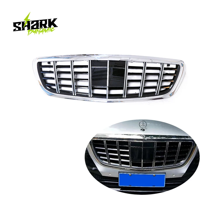

Черная глянцевая Передняя решетка Fit 2014-2021chrome для Mercedes Benz S Class W222 B, стильная передняя решетка