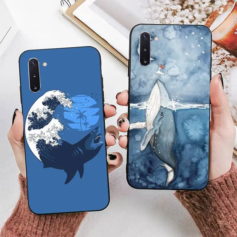 

Whale Fish Wave Sea Phone Case for Redmi 8 9 9A for Samsung J5 J6 Note9 for Huawei NOVA3E Mate20lite cover