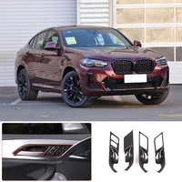 for 2018 2022 bmw x3 x4 g01 g02 abs carbon fiber car inner handle frame cover sticker car interior accessories 4 piece set