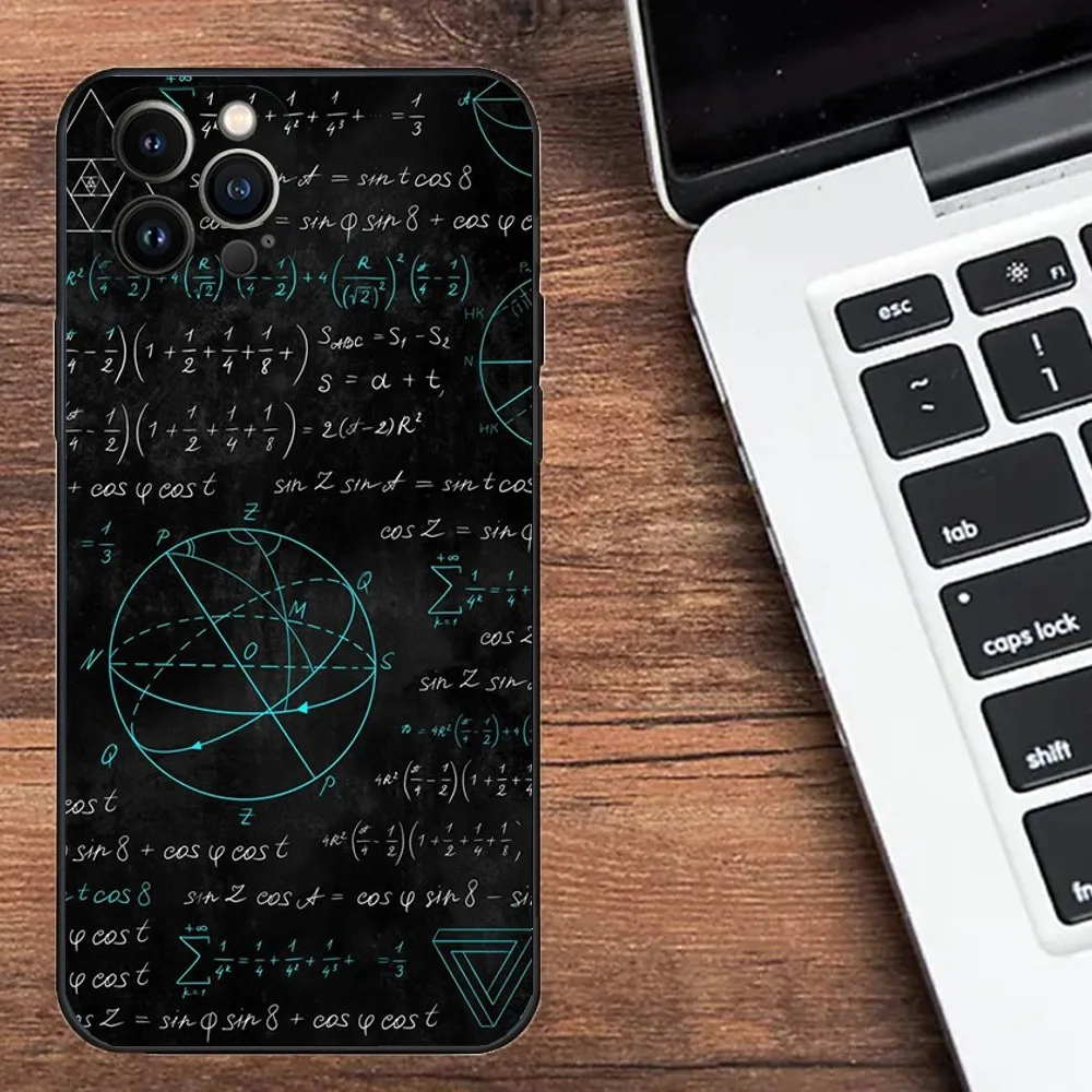 Чехол для телефона с рисунком Math Tech iPhone 15 14 13 12 11 Plus Pro Max XS X XR SE Mini 8 7 мягкий