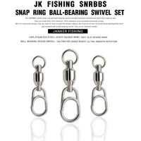 new stainless steel hooked fishing accessories tackle device jig connector snap rolling oval split rings bearing swivel