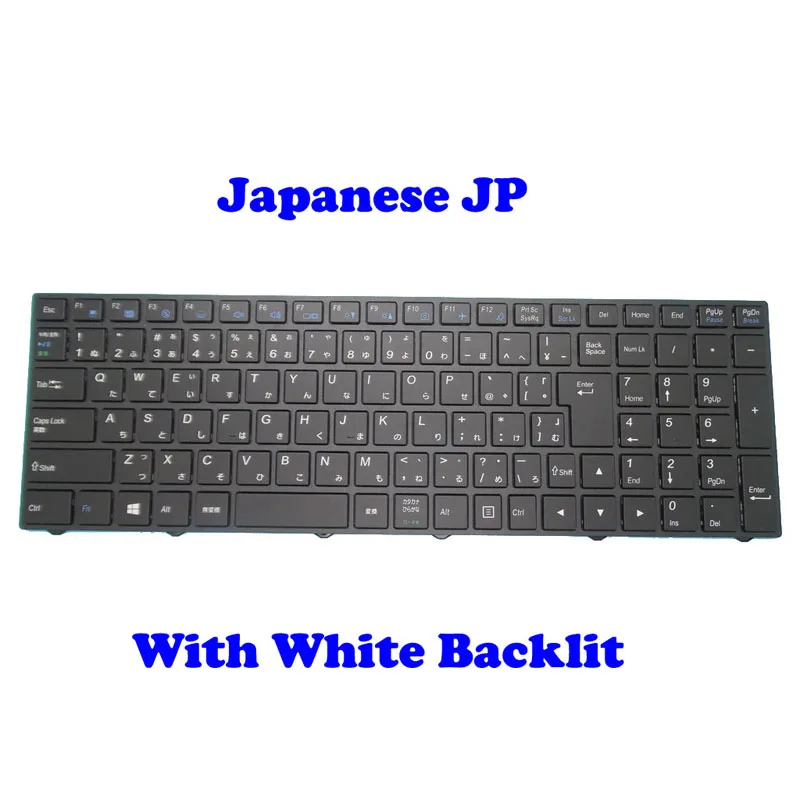 Клавиатура с подсветкой JP для CLEVO NB50TG NB50TH NB60TH NB50TL NB50TJ1 NB60TJ1 NB50TK1 NB55TK1 черной рамкой
