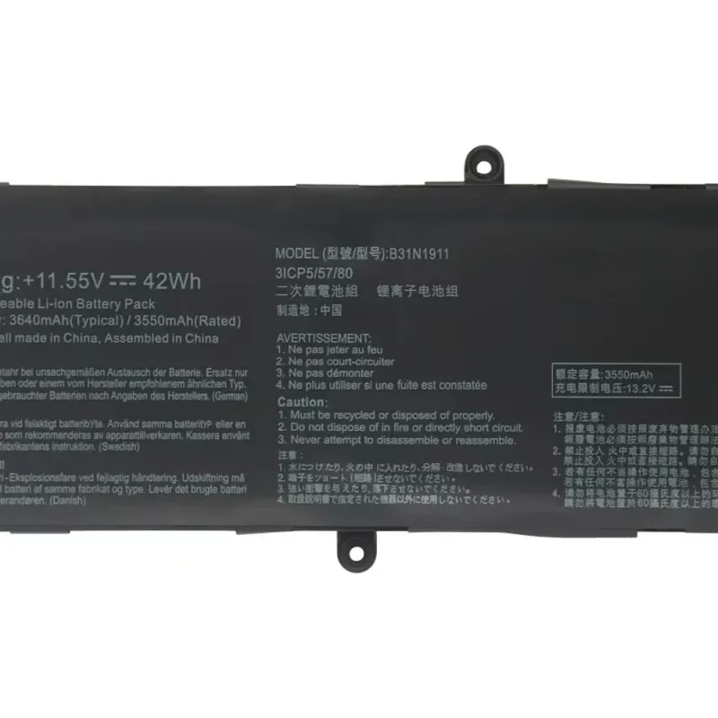 100% Оригинальный аккумулятор 3640 мАч для ноутбука ASUS ADOL14FQC/14EQ/EA V4050F V4050E X421DA X421JQ B31N1911