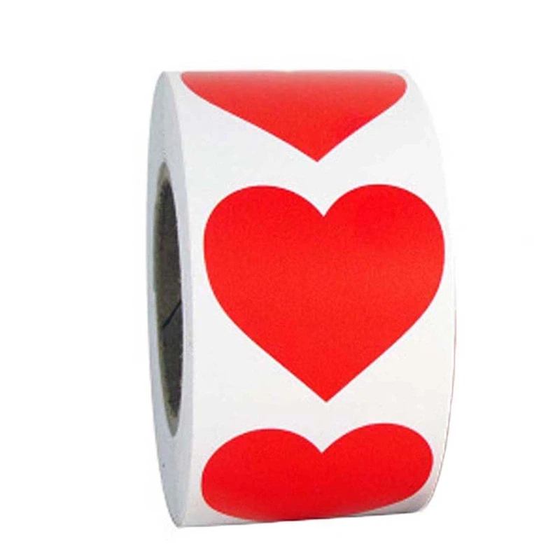 

Love Heart Sealing Stickers Roll 500Pcs Scrapbooking Jar Decorative Sticker
