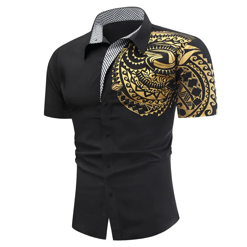

Men Short-sleeved Shirts 2022 Summer Print Fashion Casual Streetwear High Quality Plus Size Men Clothing Tops Slim Fit Shirts