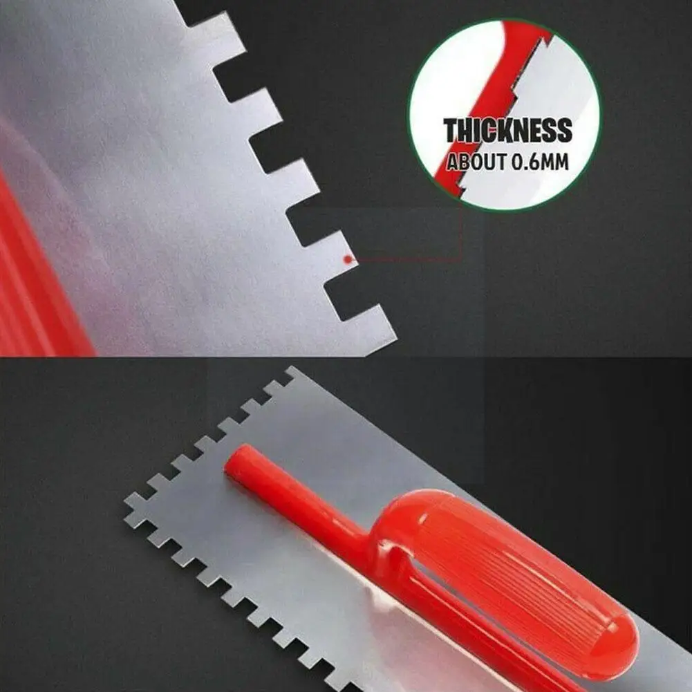 

Steel Plaster Blade ABS Plastic Handle Serrated Square Finish 28x12mm A9B3