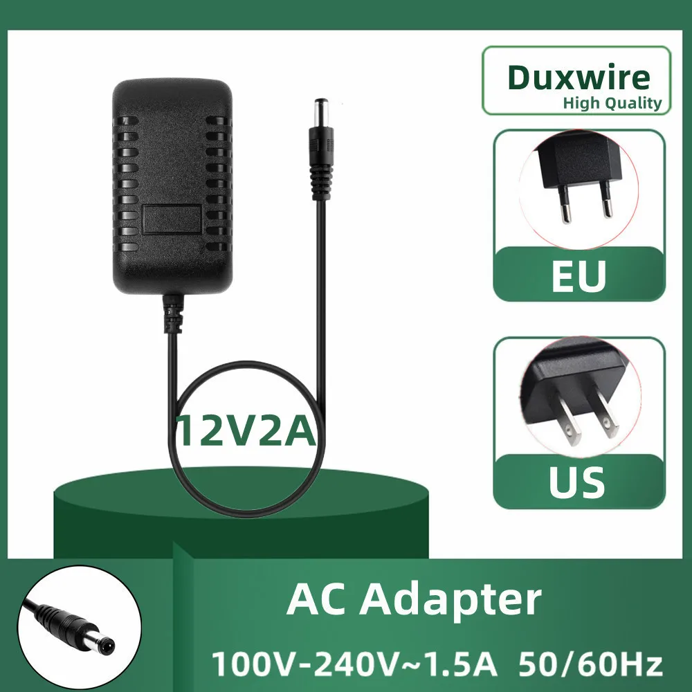 DUXWIRE 12V2A Power Adapter Applicable To Monitor Security Router
Bluetooth Speaker Charger EU US