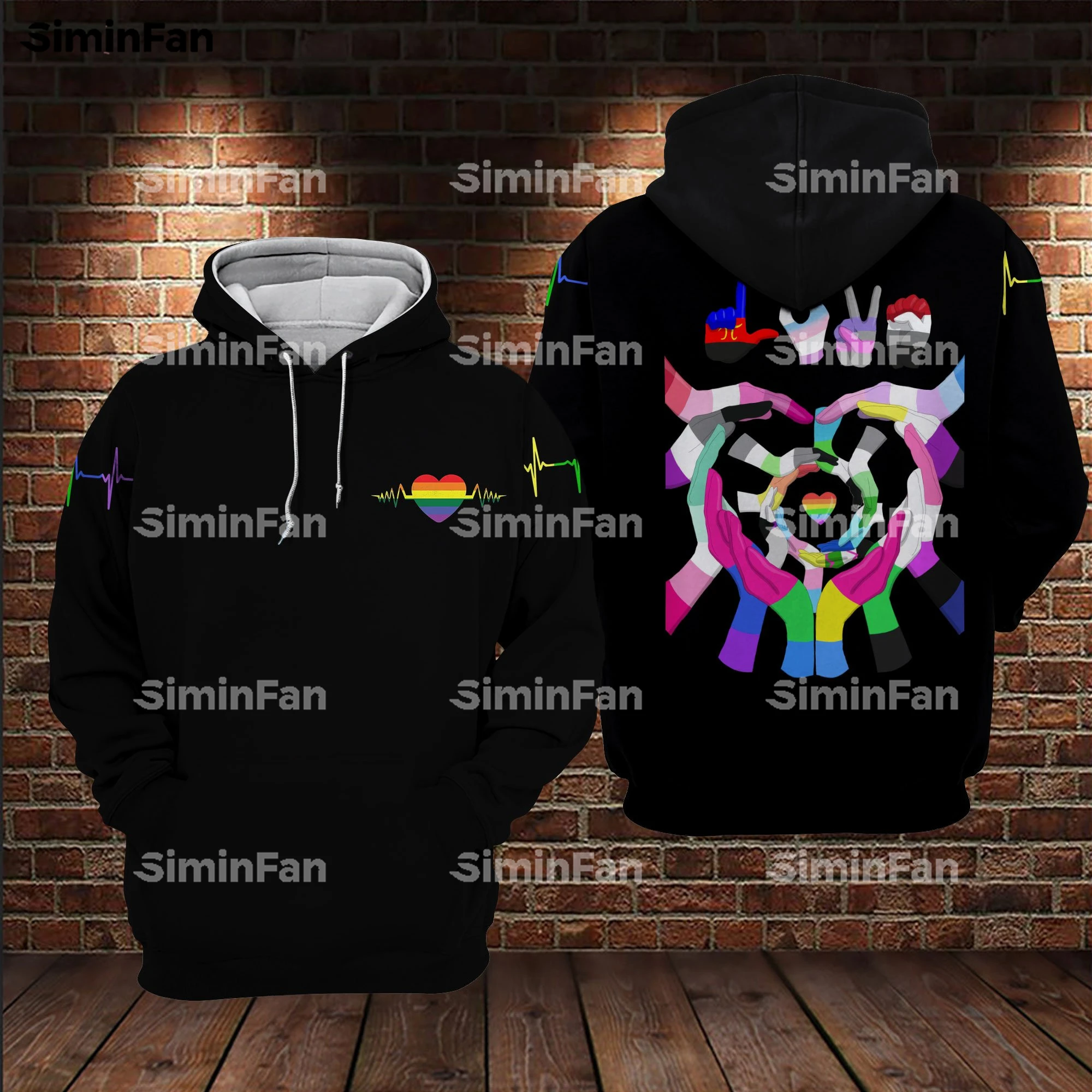 

LOVE Pride LGBT Colorful 3D Full Printed Hoodies Zipper Jacket Men Hooded Pullover Sweatshirt Female Top Coat Unisex Outwear