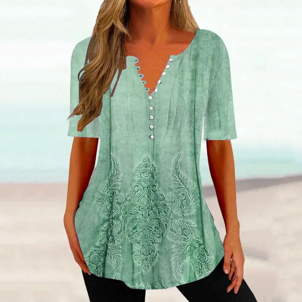 

Summer T-shirt Fine Sewing Tee Top Printing Casual Tunic T-shirt
