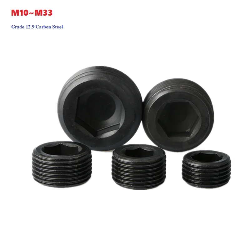 

Черные винты из углеродистой стали класса 12,9 с шестигранной головкой, метрические винты M10 M12 M14 M16 M18 M20 M22 M24 M26 M27 M28 M30 M33
