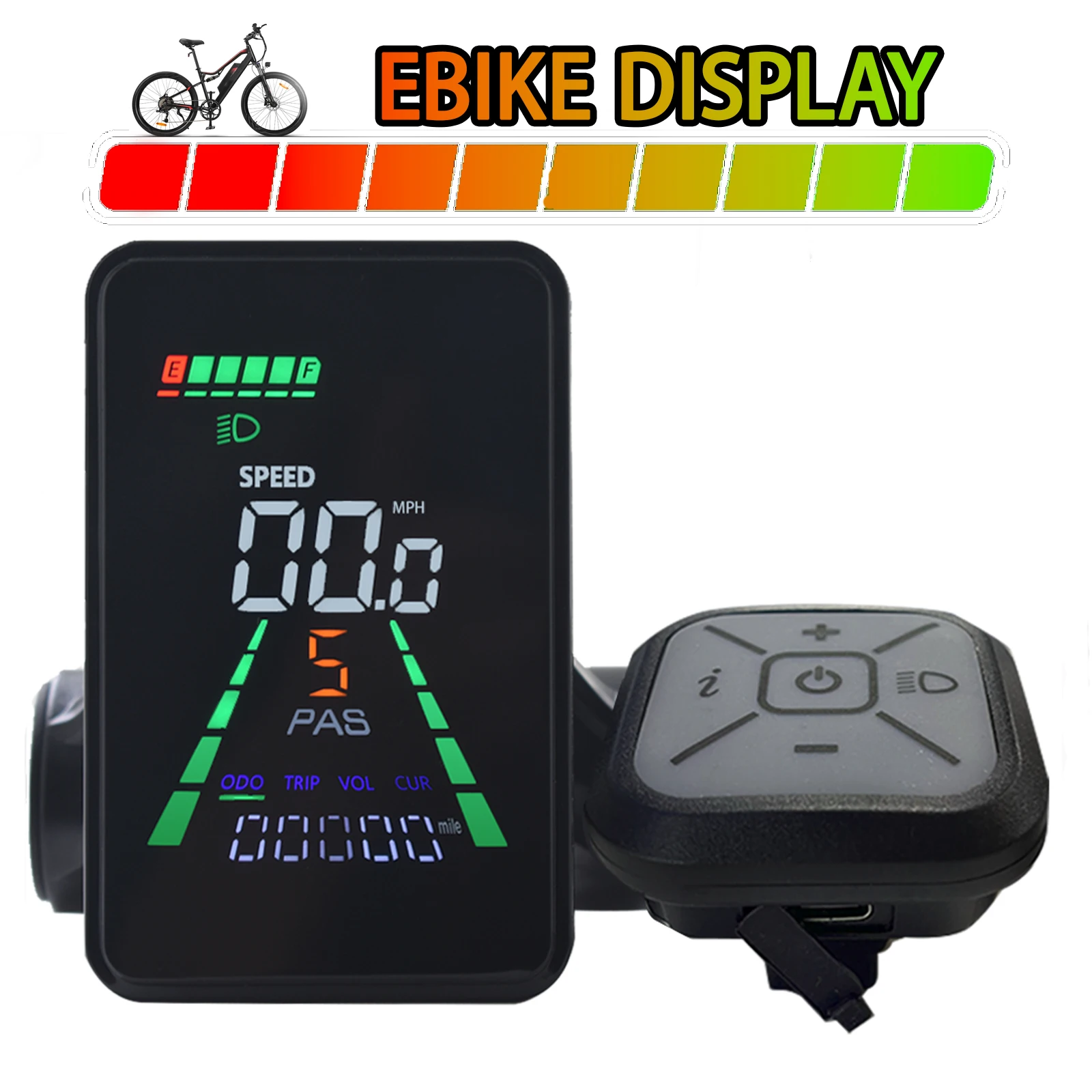 Фото L5【UART2】EBike Дисплей Экран Метр Fatbike Компьютер Панель управления скоростью Спидометр для аксессуаров для велосипеда №1