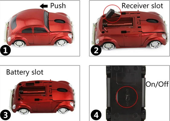 Милая мультяшная Автомобильная мышь Жук 2 4G беспроводная Bluetooth игровая - купить по