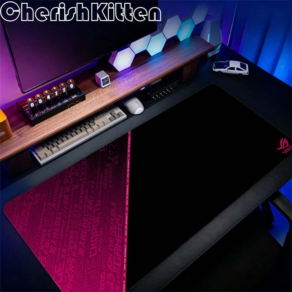 Фото Большой черный коврик для мыши Asus ROG Cool XXL, игровой, для геймеров, для клавиатуры, нескользящий, с прошитыми краями, для ноутбуков, планшетов, мини-ПК, игровой коврик №5