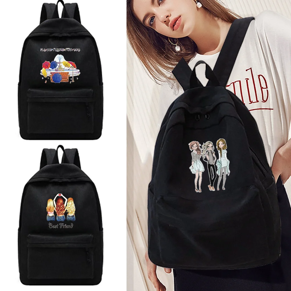 

Women's Backpack Fashion School Bag Friends Print Casual Female Travel Rucksack Student Large Capacity Bookbag Laptop Rucksack