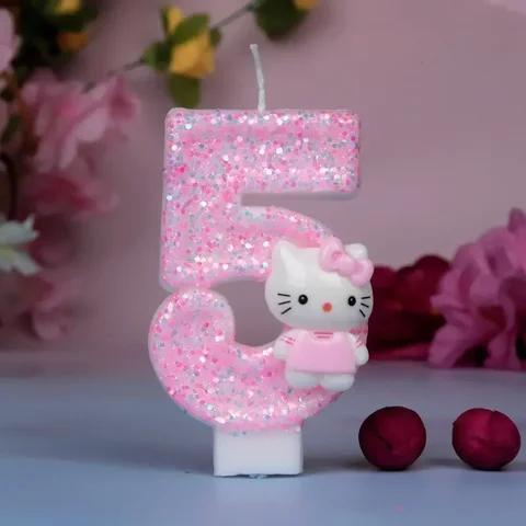 Забавные цифровые свечи Hello Kitty, креативные милые мультяшные рисунки, аксессуары для украшения торта на день рождения