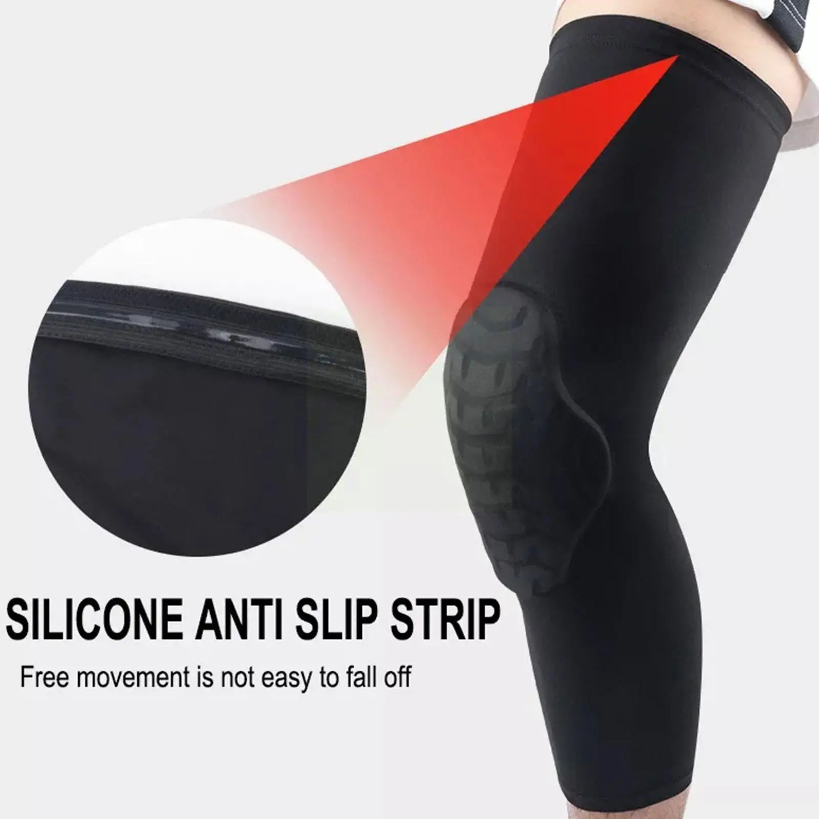 

Outdoor Cycling Knee Pads Spandex Material Long Basketball Leg Sleeve Compression Sports Protective Gear For Fitness Exerci K8V0