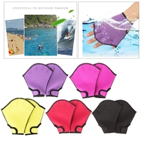 1 pair swimming gloves aquatic fitness water resistance aqua paddle training fingerless gloves swimming gear