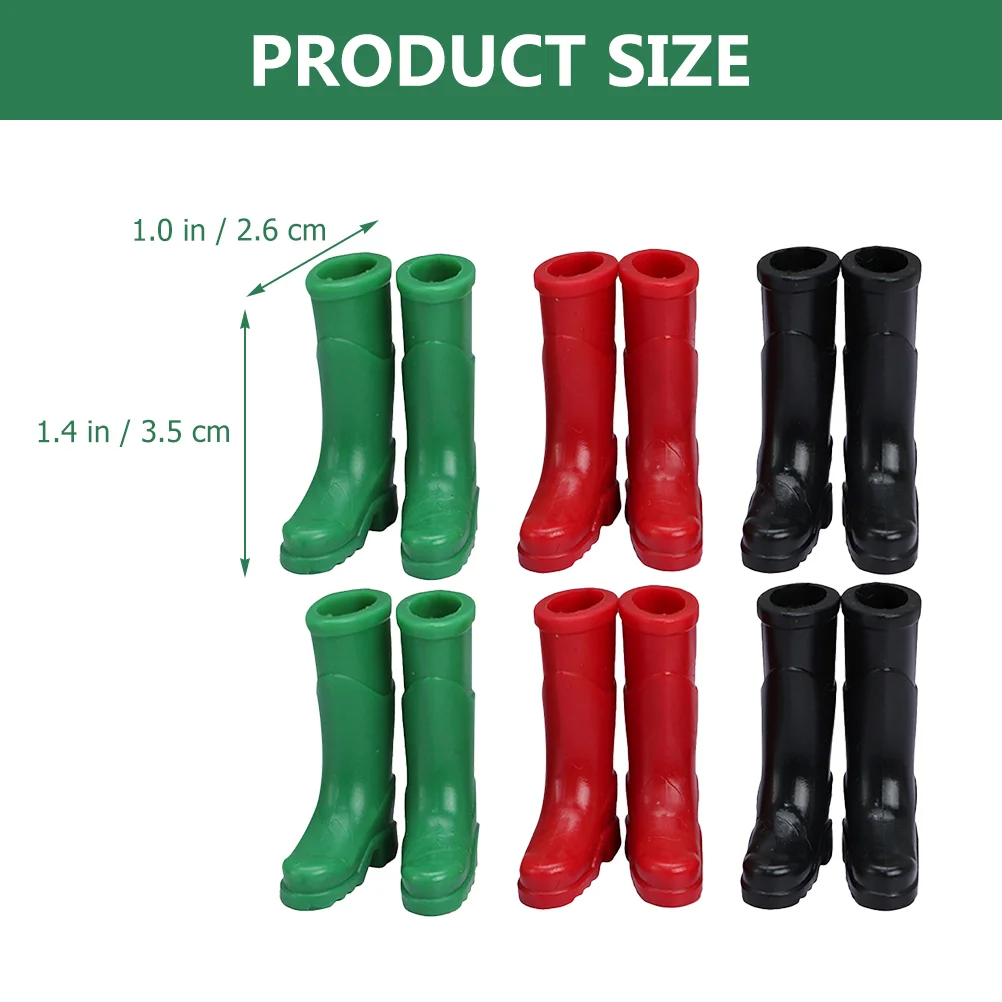 6 пар миниатюрных сапог Санта-Клауса имитация дома аксессуары обувь крошечная