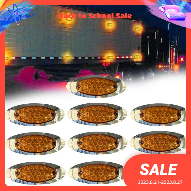 10PCS 18LED Truck Side Marker Light Trailer LED Lamp 12-24V Truck Lorry Markring Clearance Light for Freightliner Peterbilt
