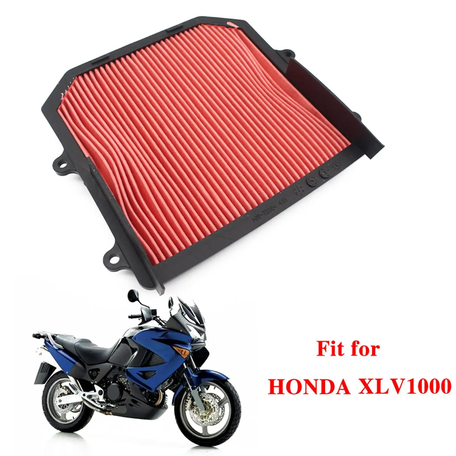 Motorcycle Air Filter Intake Cleaner Red Cotton Replacement Fit for Honda XL1000V Xlv1000 Varadero 2003-11 Supplies Moulding