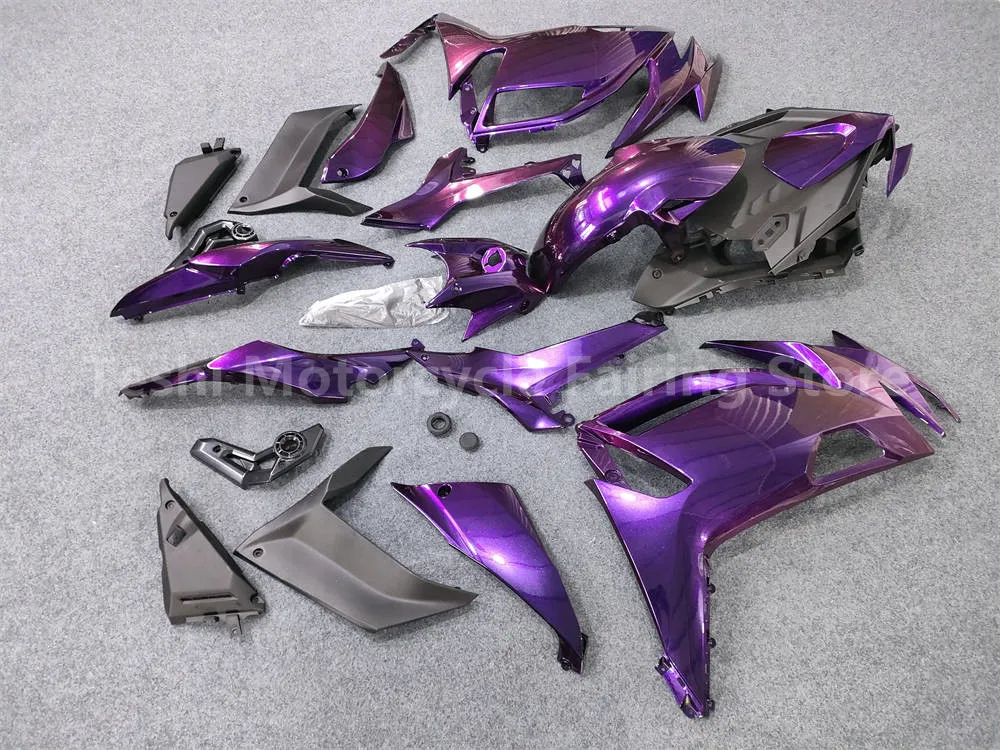 Фото Комплект обтекателя мотоцикла подходит для ZX650 ER6F 21 22 23 года Ninja 650 2020 2021 2022 2023 Обтекатель фиолетового корпуса мотоцикла Custom TS №4