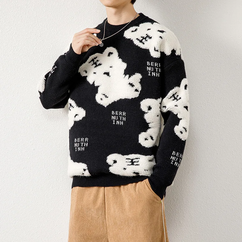 

Пальто для пары уличный пуловер, зимние Рождественские свитера, мужские свитшоты оверсайз с круглым вырезом, одежда для мужчин и женщин 17