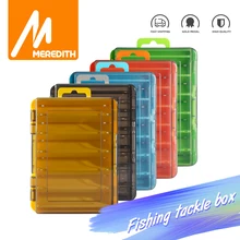 Caja de pesca MEREDITH, 12 compartimentos, accesorios de pesca, cajas de almacenamiento de anzuelos de doble cara, caja de aparejos de pesca de alta resistencia