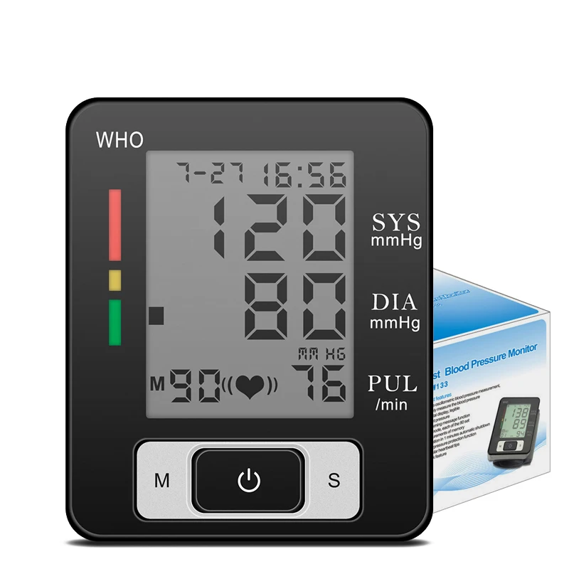 

Digital Health Care Lcd Tensiometro Blood Pressure Heart Rate Monitor Wrist Tonometer Automatic Sphygmomanometer BP Cuff Meter