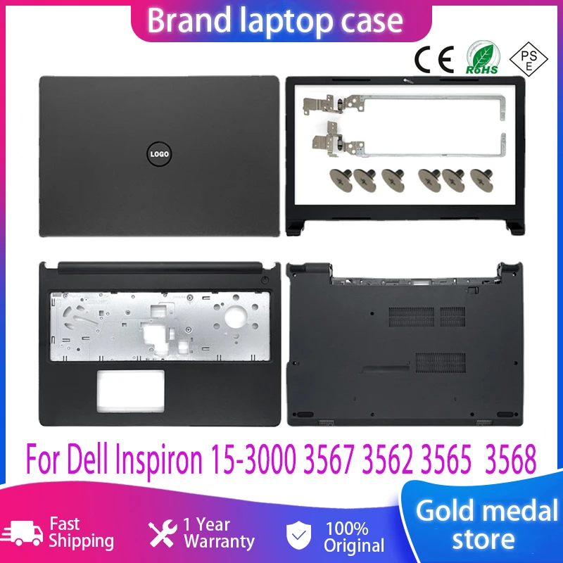 

NEW Laptop LCD Back Cover/Front Bezel/Hinges/Palmrest/Bottom Case For Dell Inspiron 15-3000 3562 3565 3567 3568 3578 0V6MG4