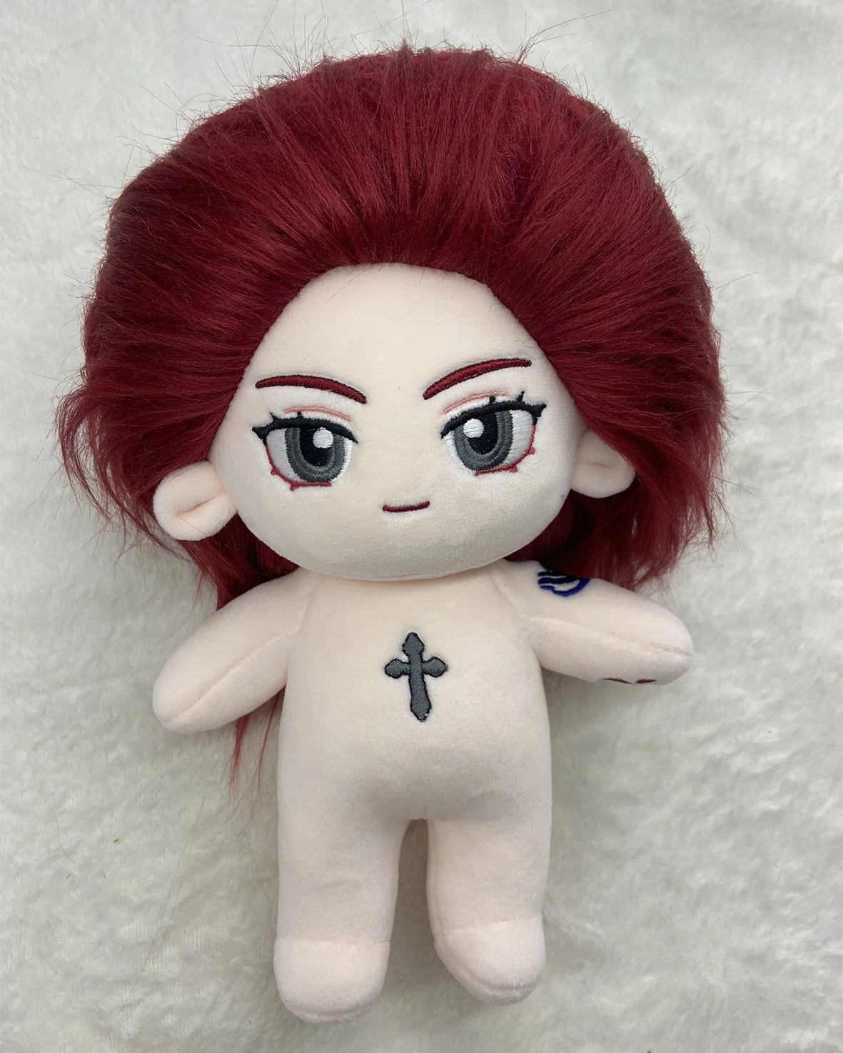 In Stock Anime FAIRY TAIL Erza Scarlet 20cm Cosplay Cartoon Plush Body Cute Cotton Naked Dolls Dress UP Toys Fans Gift Mascot