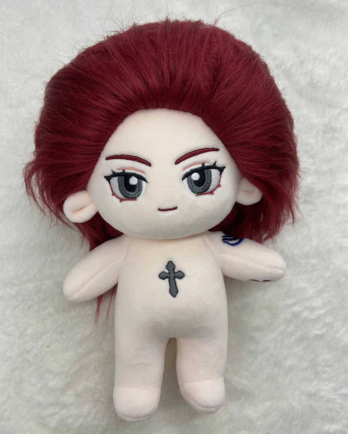 

In Stock Anime FAIRY TAIL Erza Scarlet 20cm Cosplay Cartoon Plush Body Cute Cotton Naked s Dress UP Fans Gift Mascot