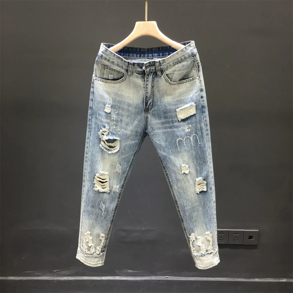 Jeans Men And Women Summer 2022 High Waist Thin Color Loose Straight Denim Ankle-length Harem Pants Men And Women Jeans
