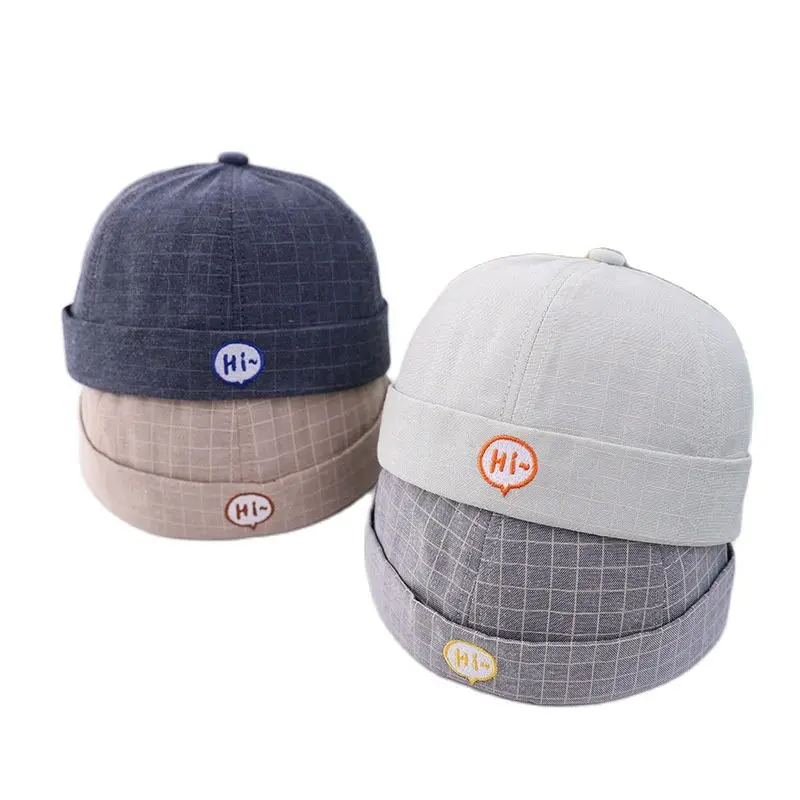 

Doitbest Vintage Docker Cap Brimless Hat boy Hip Hop Hat girls Beanie Hats Cotton Retro Adjustable Literary Landlord Sailor Cap