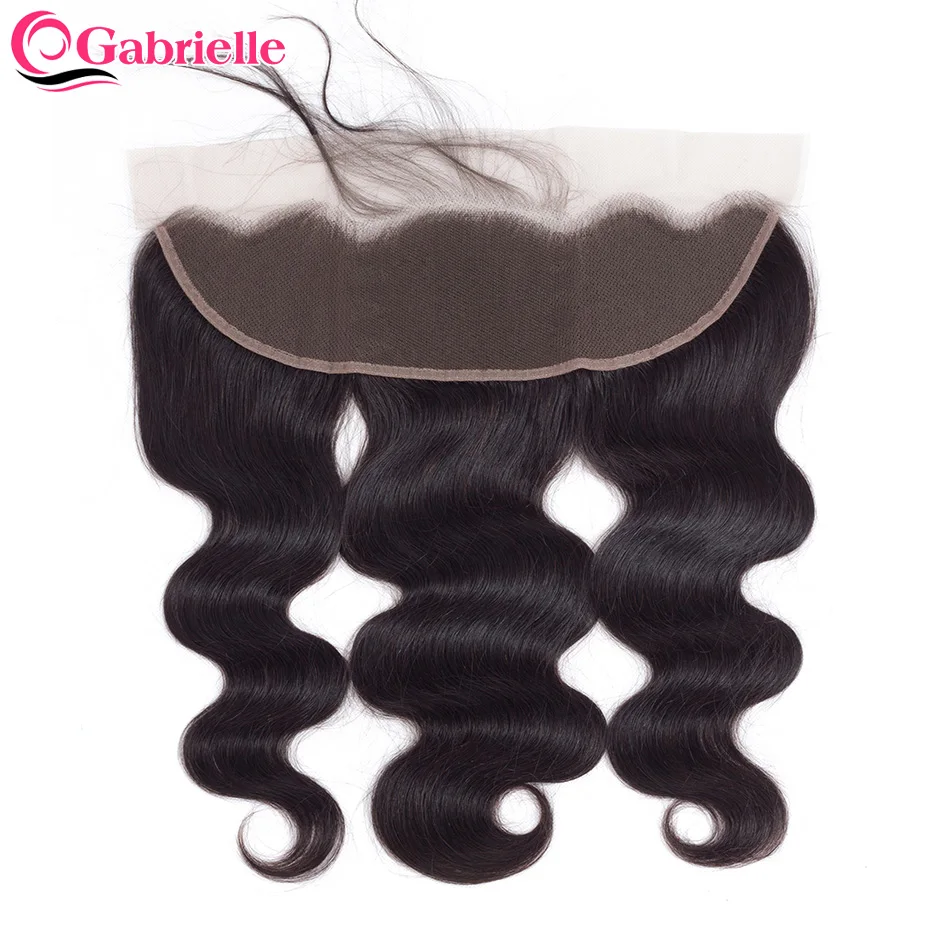 

Gabrielle 13x4 HD Transparent Lace Frontal Human Hair Pre-plucked Brazilian Body Wave 4x4 Lace Closures Only Remy Hair