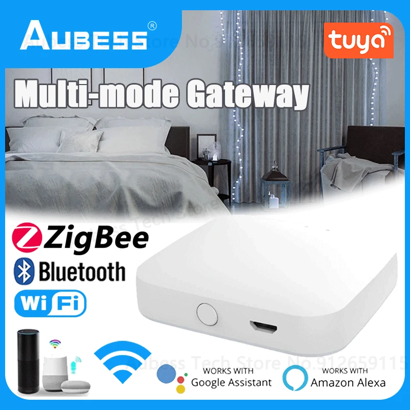 

Умный шлюз AUBESS Tuya, хаб с несколькими режимами, мост ZigBee, Wi-Fi, Bluetooth, через Smart Life, Alexa, Google Home, помощник, дистанционное управление